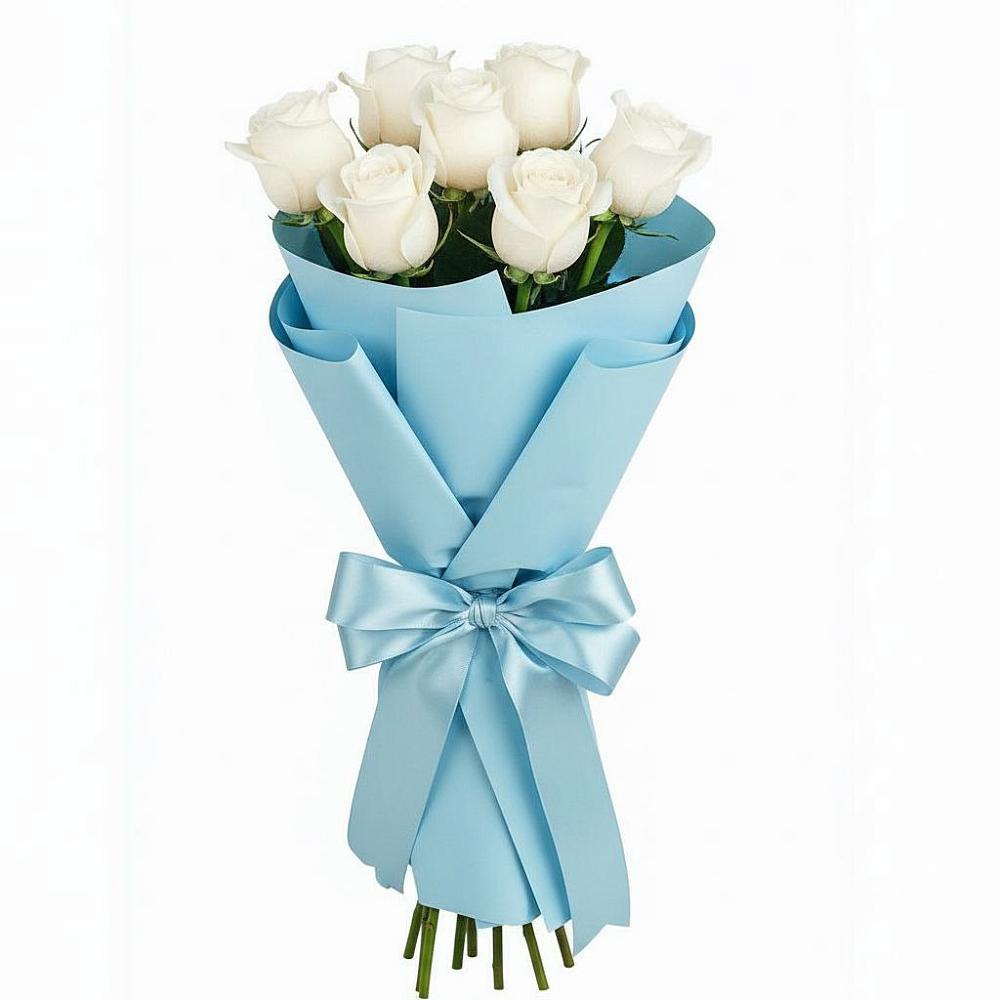 Букет 7 белых роз Проуд в Кобылках