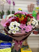 Букет цветов из:  Розы, Хризантемы и Альстромерии #REPLACE_PRED# Кобылках
