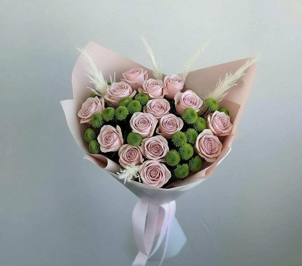 Букет цветов из: Розы и Хризантемы в Кобылках