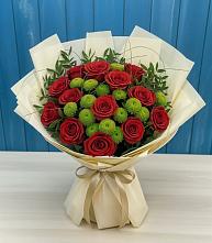 Букет цветов из:  Розы и Хризантемы в Кобылках