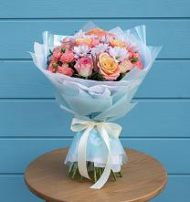 Букет цветов из:  Хризантемы и Розы в Кобылках
